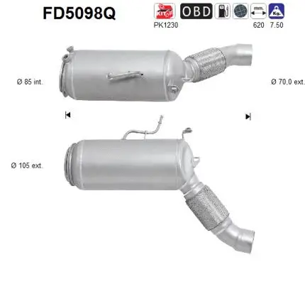 Soot/Particulate Filter, exhaust system (FD5098Q)