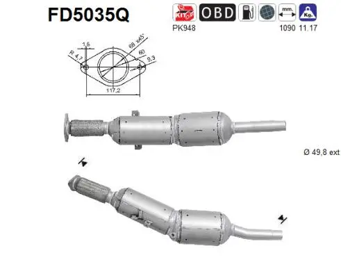 Soot/Particulate Filter, exhaust system (FD5035Q)