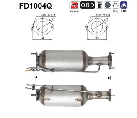 Soot/Particulate Filter, exhaust system (FD1004Q)