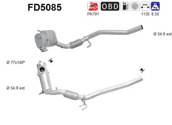 Soot/Particulate Filter, exhaust system (FD5085)