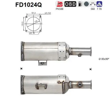 Soot/Particulate Filter, exhaust system (FD1024Q)