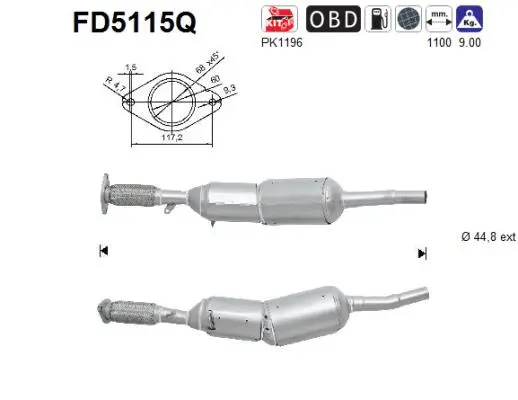 Soot/Particulate Filter, exhaust system (FD5115Q)