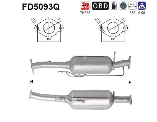 Soot/Particulate Filter, exhaust system (FD5093Q)