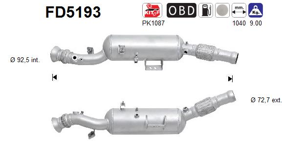 Soot/Particulate Filter, exhaust system (FD5193)
