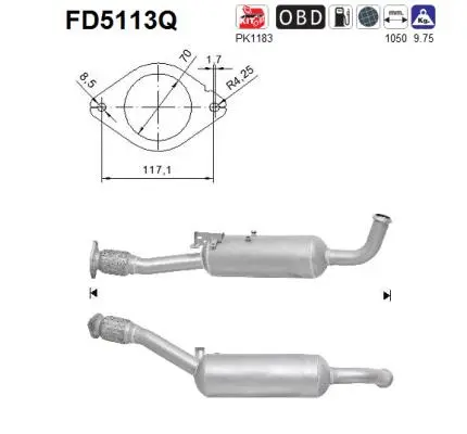 Soot/Particulate Filter, exhaust system (FD5113Q)