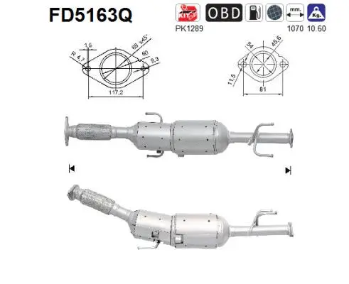 Soot/Particulate Filter, exhaust system (FD5163Q)