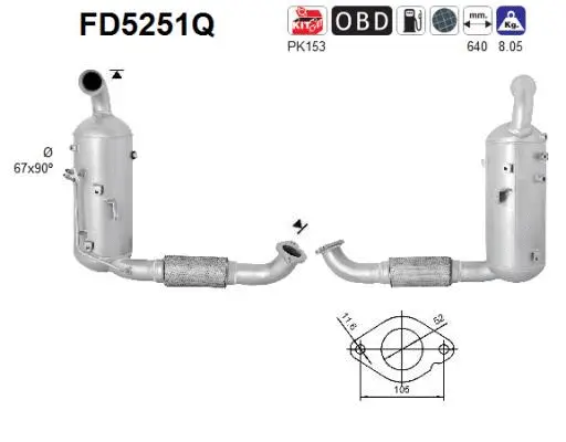 Soot/Particulate Filter, exhaust system (FD5251Q)