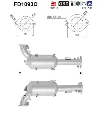 Soot/Particulate Filter, exhaust system (FD1093Q)