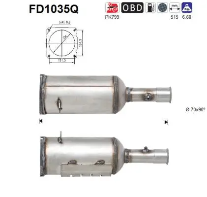 Soot/Particulate Filter, exhaust system (FD1035Q)