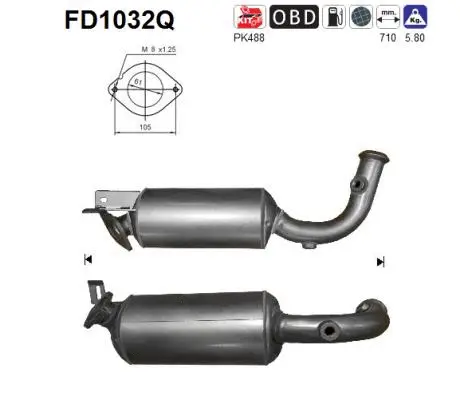 Soot/Particulate Filter, exhaust system (FD1032Q)