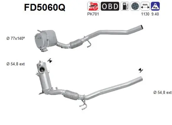 Soot/Particulate Filter, exhaust system (FD5060Q)