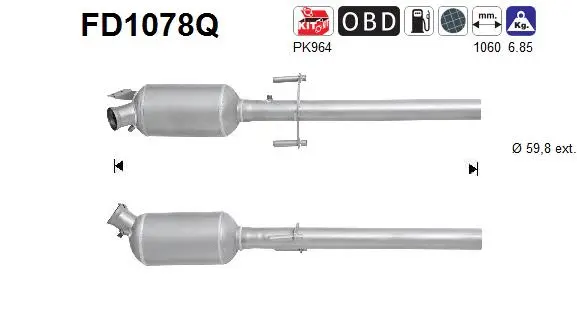 Soot/Particulate Filter, exhaust system (FD1078Q)