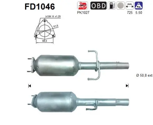 Soot/Particulate Filter, exhaust system (FD1046)