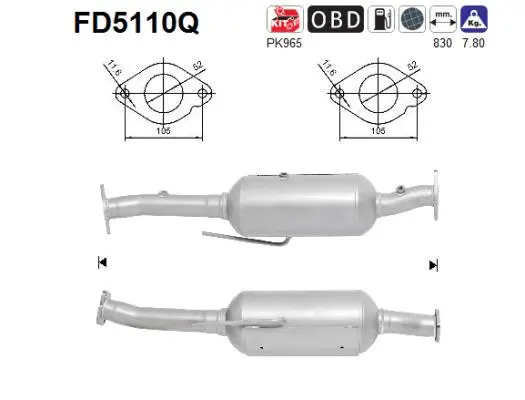 Soot/Particulate Filter, exhaust system (FD5110Q)