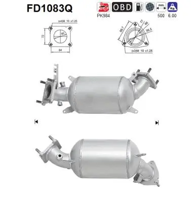 Soot/Particulate Filter, exhaust system (FD1083Q)