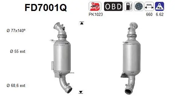 Soot/Particulate Filter, exhaust system (FD7001Q)