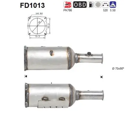 Soot/Particulate Filter, exhaust system (FD1013)