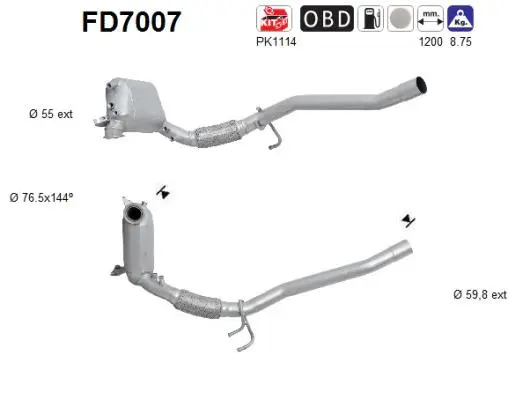 Soot/Particulate Filter, exhaust system (FD7007)