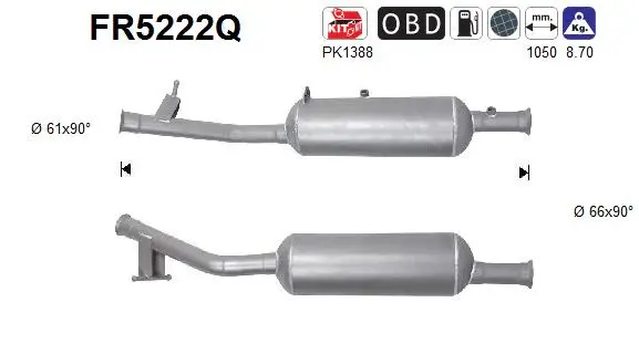 Soot/Particulate Filter, exhaust system (FR5222Q)