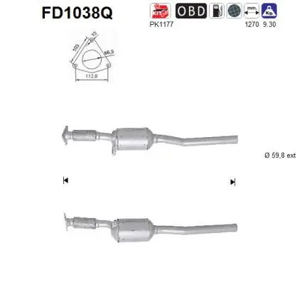 Soot/Particulate Filter, exhaust system (FD1038Q)