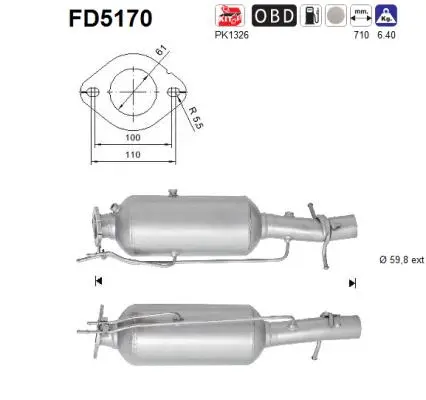 Soot/Particulate Filter, exhaust system (FD5170)