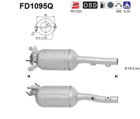 Soot/Particulate Filter, exhaust system (FD1095Q)