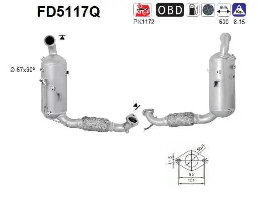 Soot/Particulate Filter, exhaust system (FD5117Q)