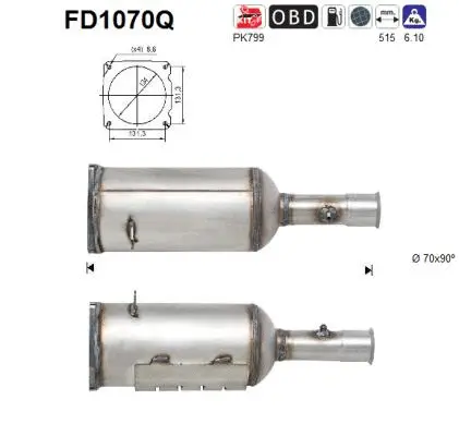 Soot/Particulate Filter, exhaust system (FD1070Q)