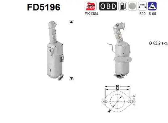 Soot/Particulate Filter, exhaust system (FD5196)