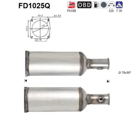 Soot/Particulate Filter, exhaust system (FD1025Q)