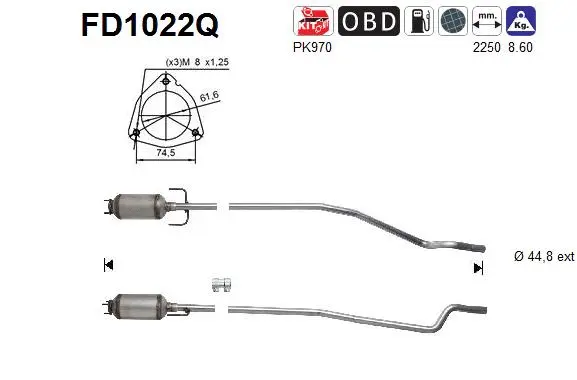 Soot/Particulate Filter, exhaust system (FD1022Q)