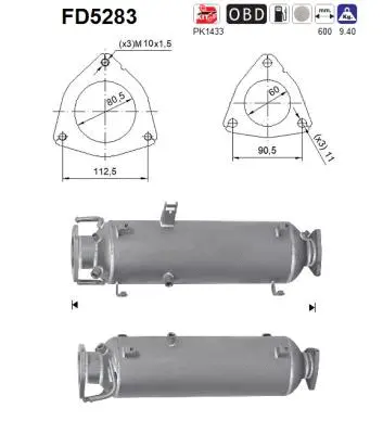 Soot/Particulate Filter, exhaust system (FD5283)