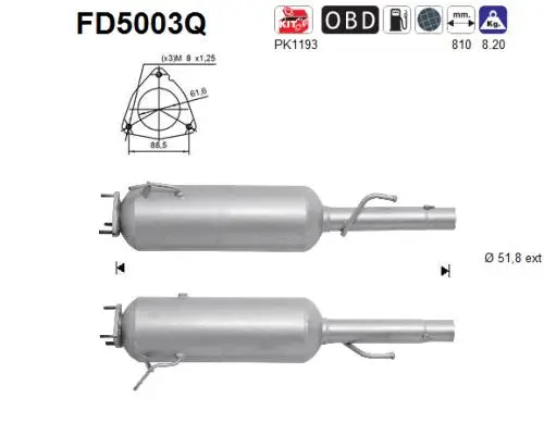Soot/Particulate Filter, exhaust system (FD5003Q)