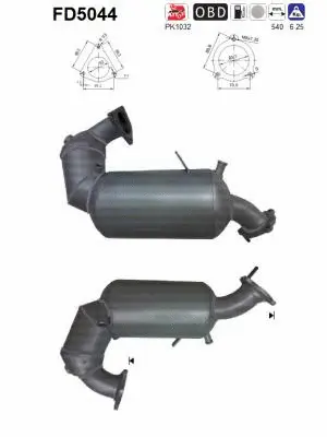 Soot/Particulate Filter, exhaust system (FD5044)