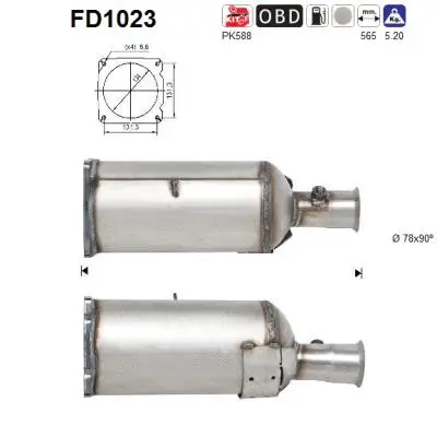 Soot/Particulate Filter, exhaust system (FD1023)