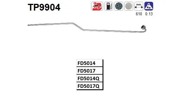 Pressure Pipe, pressure sensor (soot/particulate filter) (TP9904)