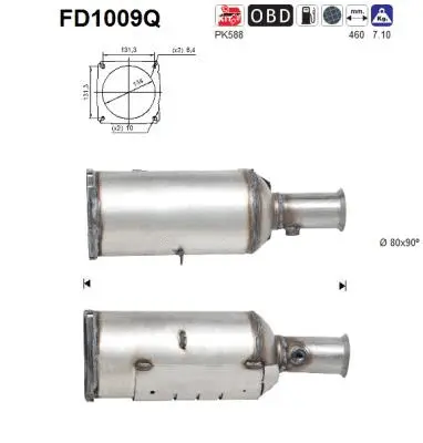 Soot/Particulate Filter, exhaust system (FD1009Q)