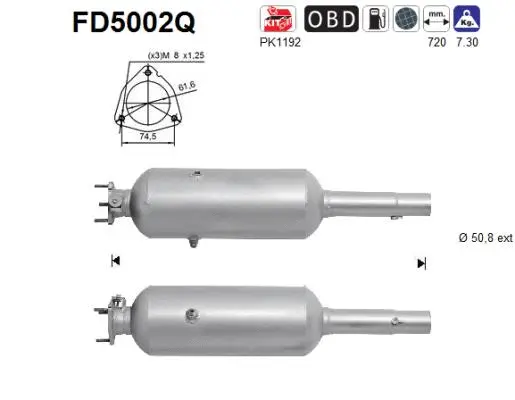 Soot/Particulate Filter, exhaust system (FD5002Q)
