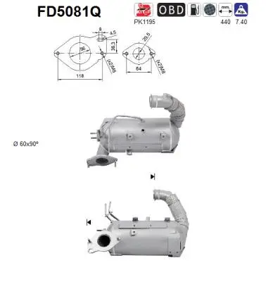 Soot/Particulate Filter, exhaust system (FD5081Q)