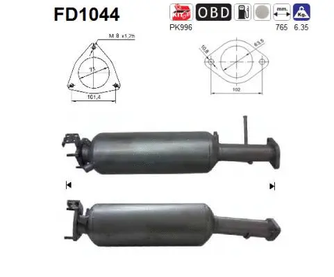 Soot/Particulate Filter, exhaust system (FD1044)
