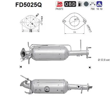 Soot/Particulate Filter, exhaust system (FD5025Q)