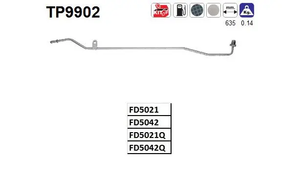 Pressure Pipe, pressure sensor (soot/particulate filter) (TP9902)