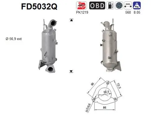 Soot/Particulate Filter, exhaust system (FD5032Q)