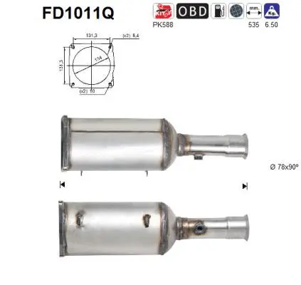 Soot/Particulate Filter, exhaust system (FD1011Q)