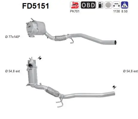 Soot/Particulate Filter, exhaust system (FD5151)