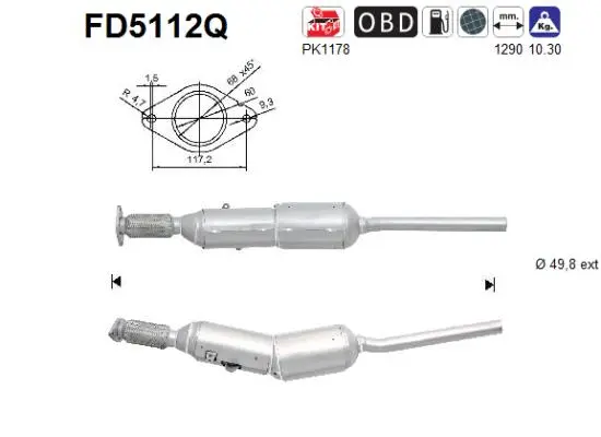 Soot/Particulate Filter, exhaust system (FD5112Q)