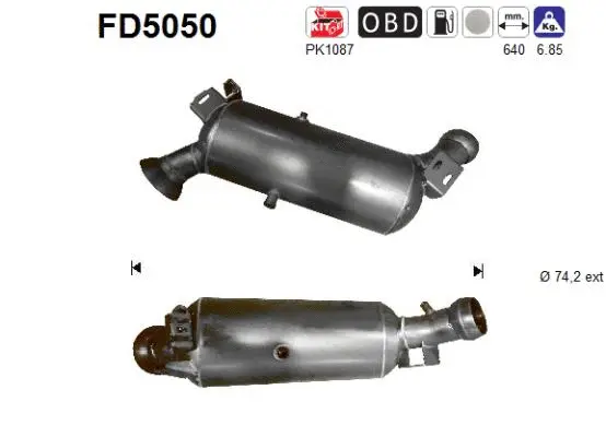 Soot/Particulate Filter, exhaust system (FD5050)