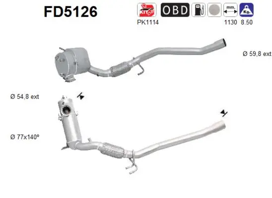 Soot/Particulate Filter, exhaust system (FD5126)