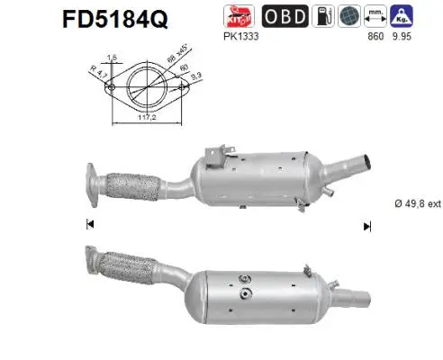 Soot/Particulate Filter, exhaust system (FD5184Q)