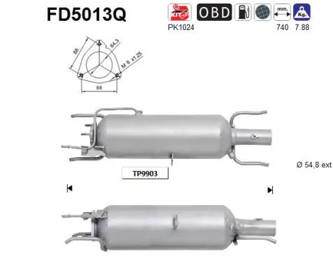 Soot/Particulate Filter, exhaust system (FD5013Q)